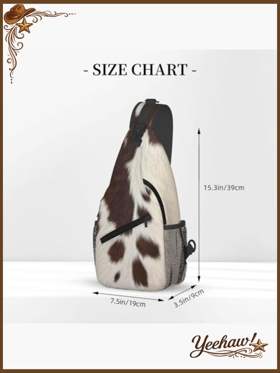 Cow Print Sling Backpack Crossbody Bag Adjustable Strap Daypack Hiking Travel main image 4
